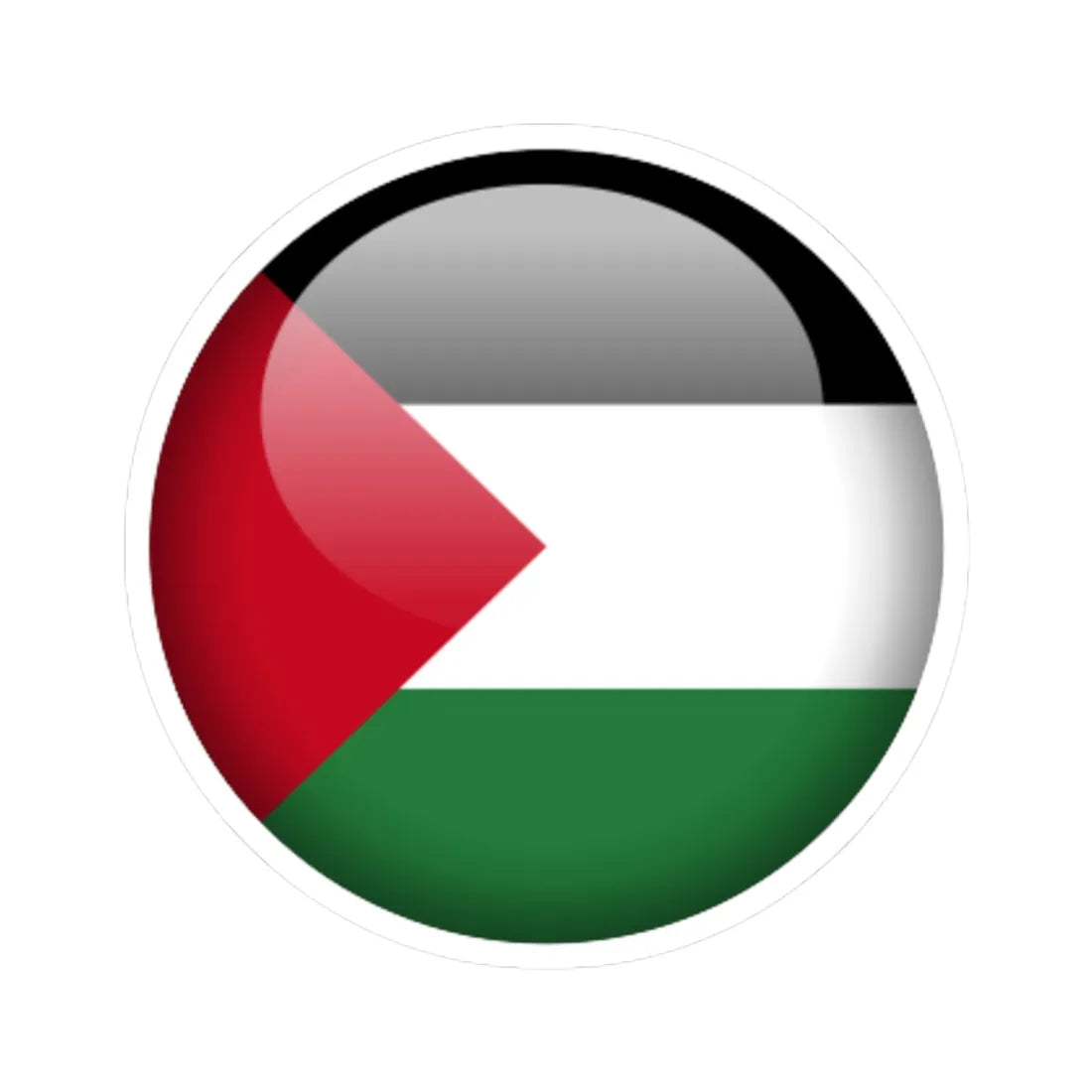 Flag orb Palestine (Palestine) STICKER Vinyl Kiss-Cut Decal 6 Inch White - The Sticker Space