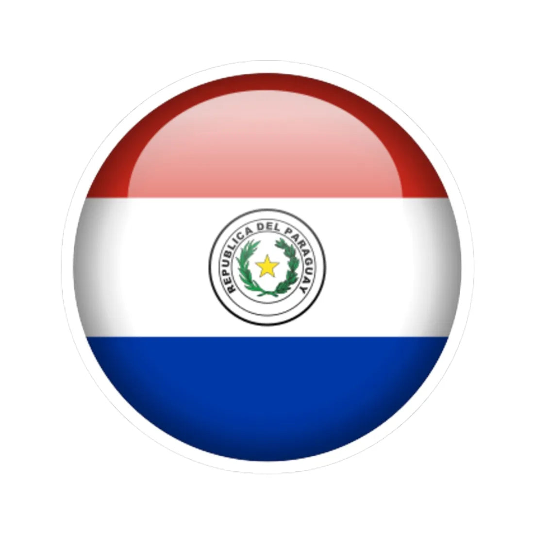 Flag orb Paraguay (Paraguay) STICKER Vinyl Kiss-Cut Decal 4 Inch White - The Sticker Space