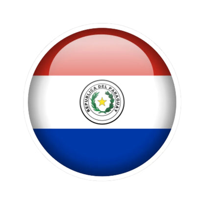 Flag orb Paraguay (Paraguay) STICKER Vinyl Kiss-Cut Decal 4 Inch White - The Sticker Space