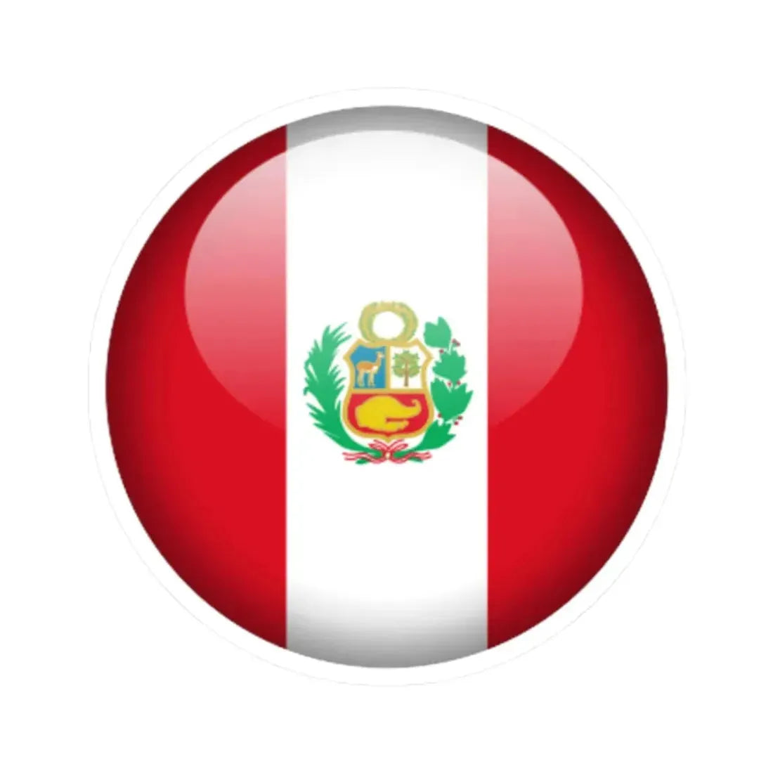 Flag orb Peru (Peru) STICKER Vinyl Kiss-Cut Decal 2 Inch White - The Sticker Space