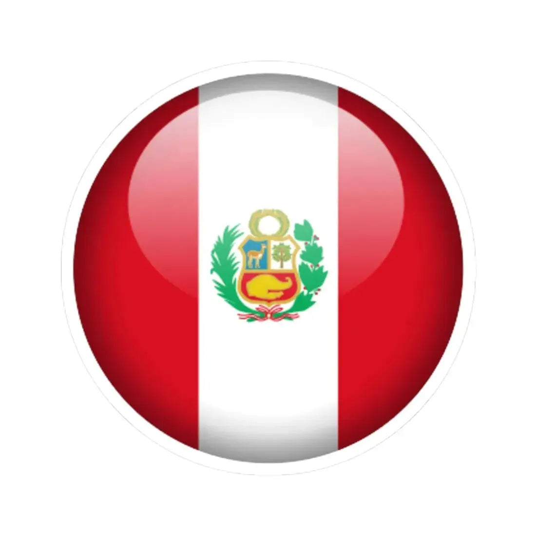 Flag orb Peru (Peru) STICKER Vinyl Kiss-Cut Decal 6 Inch White - The Sticker Space