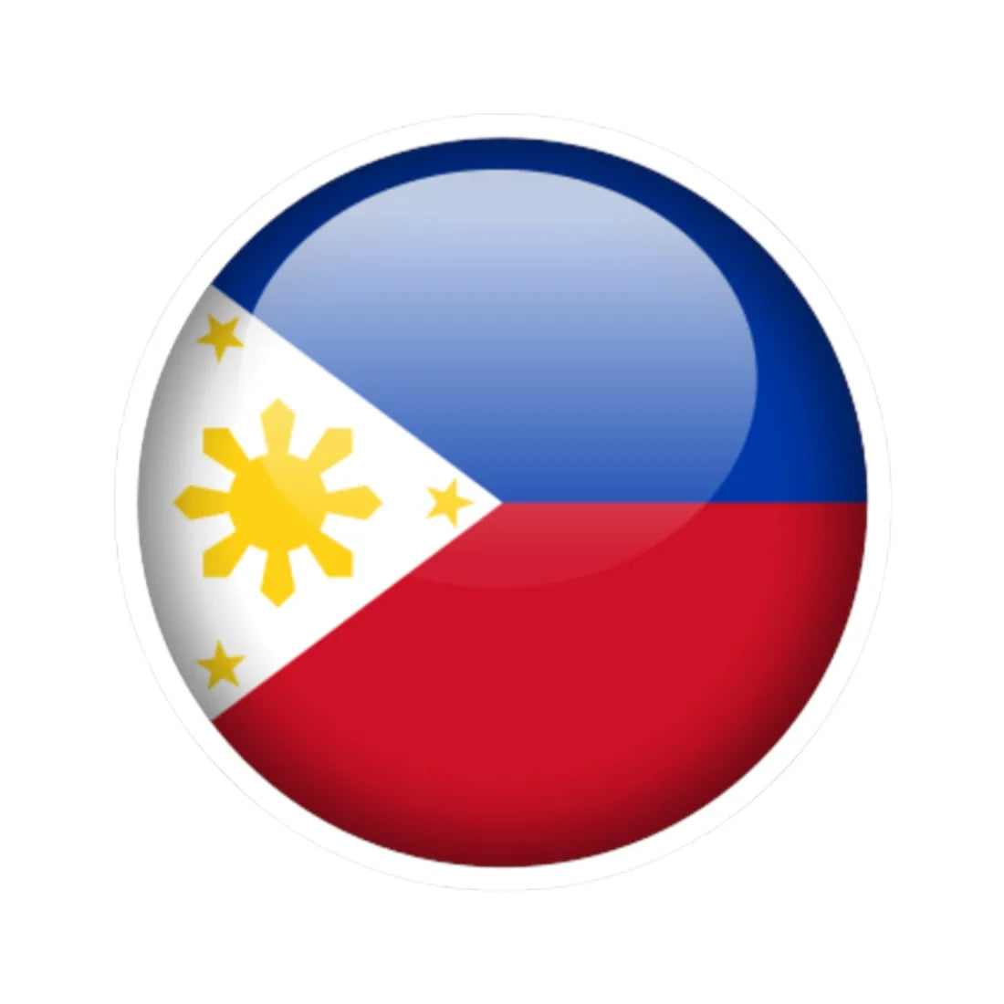 Flag orb Philippines (Philippines) STICKER Vinyl Kiss-Cut Decal 2 Inch White - The Sticker Space