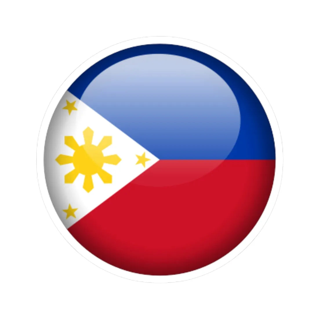 Flag orb Philippines (Philippines) STICKER Vinyl Kiss-Cut Decal 6 Inch White - The Sticker Space