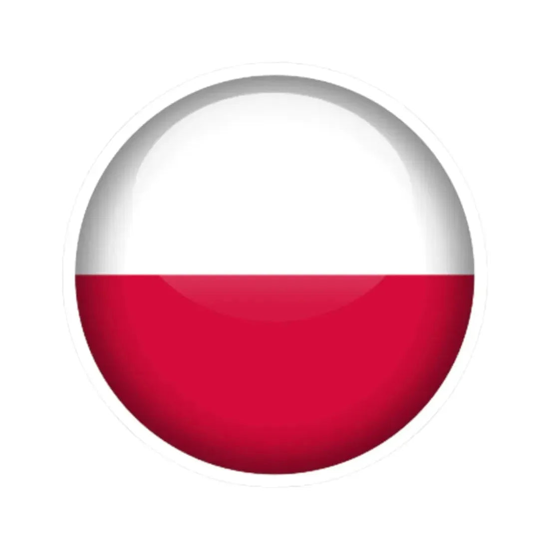 Flag orb Poland (Poland) STICKER Vinyl Kiss-Cut Decal 2 Inch White - The Sticker Space