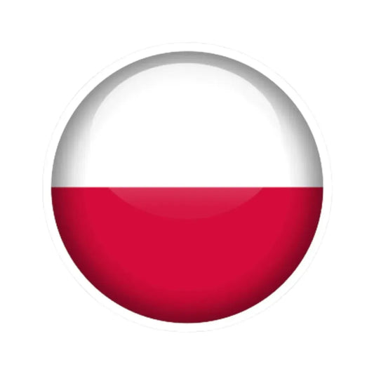 Flag orb Poland (Poland) STICKER Vinyl Kiss-Cut Decal 2 Inch White - The Sticker Space
