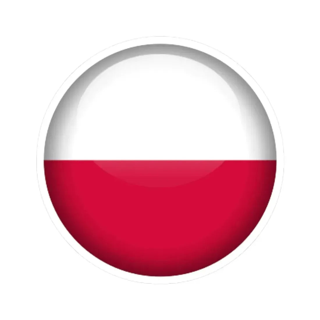 Flag orb Poland (Poland) STICKER Vinyl Kiss-Cut Decal 4 Inch White - The Sticker Space