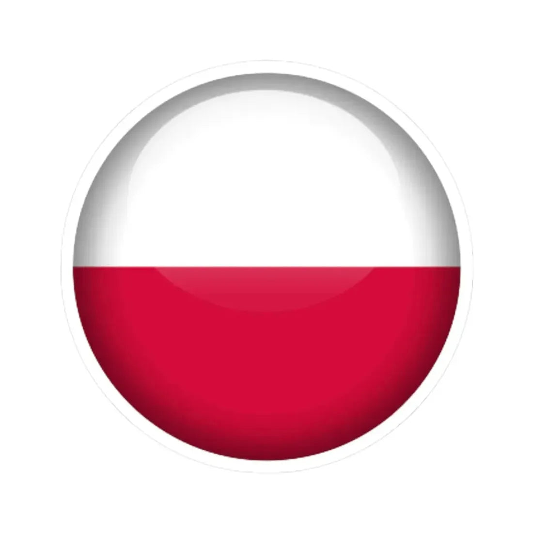 Flag orb Poland (Poland) STICKER Vinyl Kiss-Cut Decal 6 Inch White - The Sticker Space