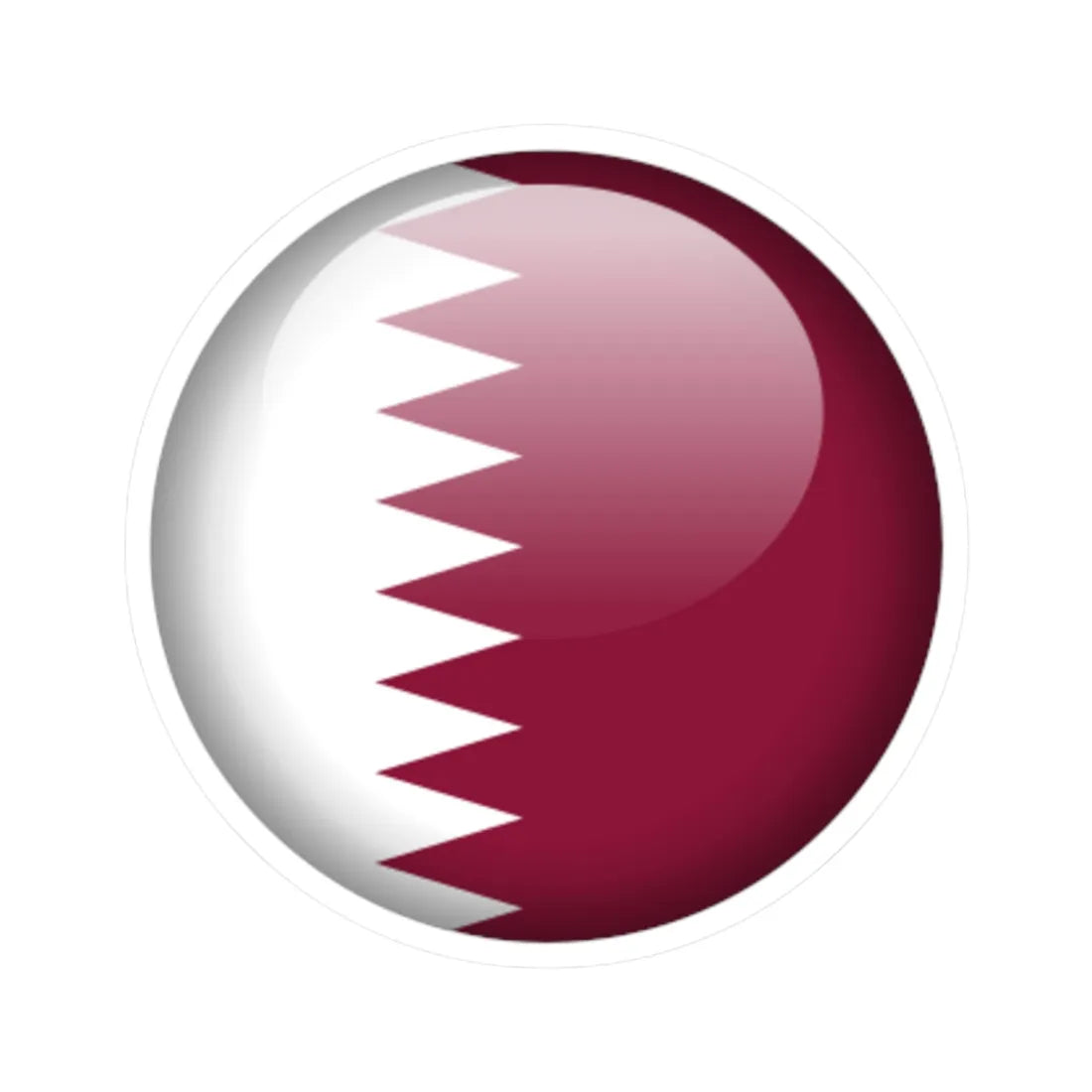 Flag orb Qatar (Qatar) STICKER Vinyl Kiss-Cut Decal 6 Inch White - The Sticker Space