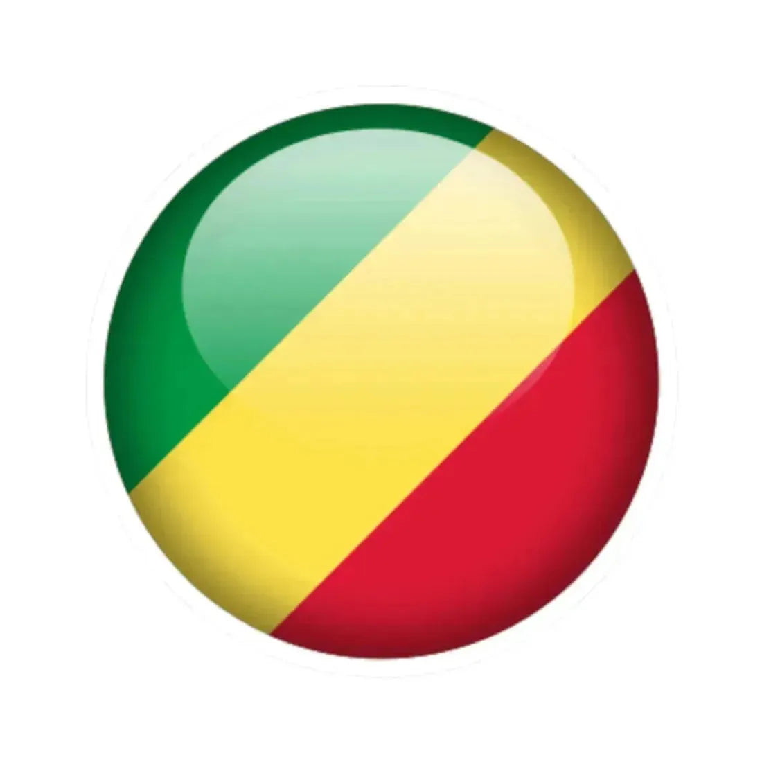 Flag orb Republic of the Congo (Congo) STICKER Vinyl Kiss-Cut Decal 2 Inch White - The Sticker Space