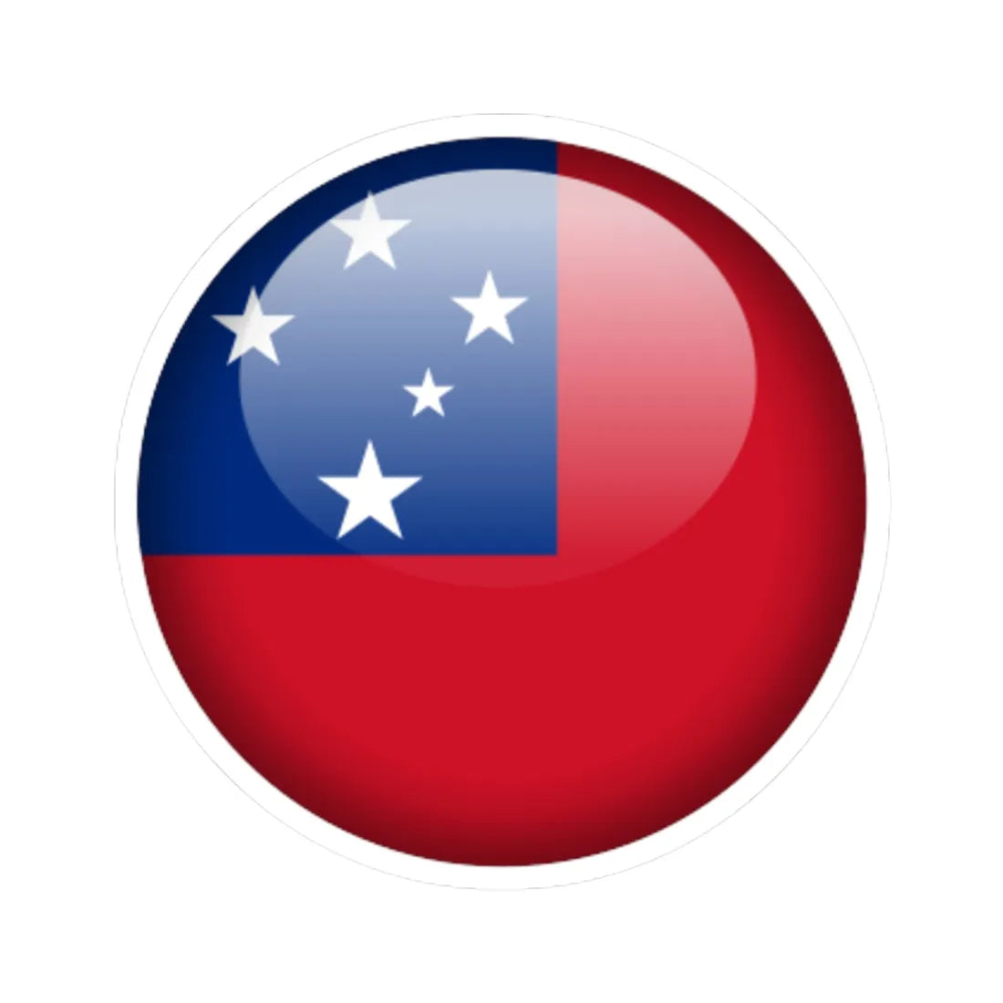 Flag orb Samoa (Samoa) STICKER Vinyl Kiss-Cut Decal 6 Inch White - The Sticker Space