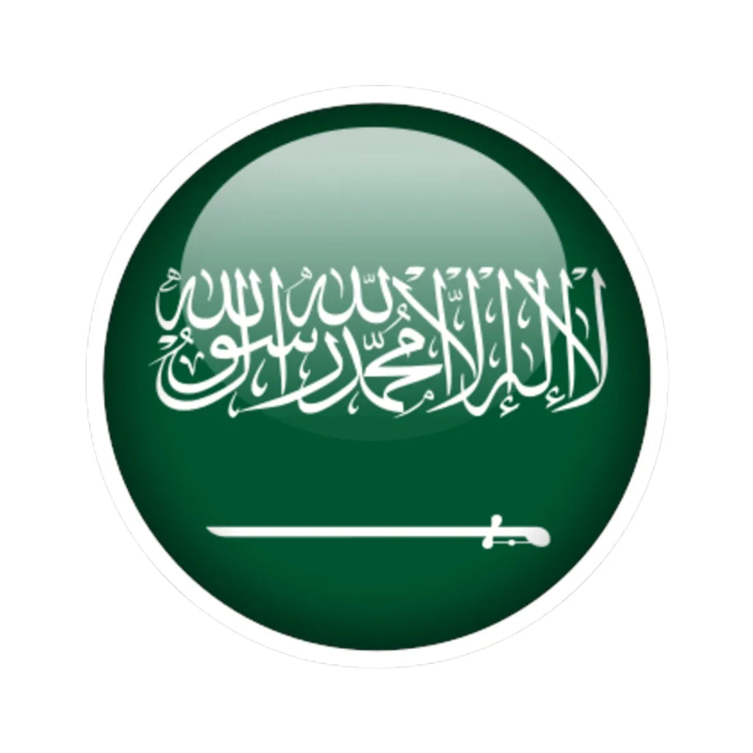 Flag orb Saudi Arabia (Saudi Arabia) STICKER Vinyl Kiss-Cut Decal 3 Inch White - The Sticker Space
