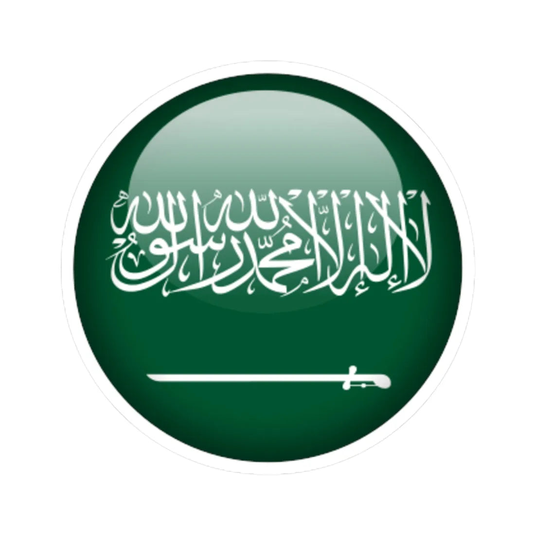 Flag orb Saudi Arabia (Saudi Arabia) STICKER Vinyl Kiss-Cut Decal 4 Inch White - The Sticker Space