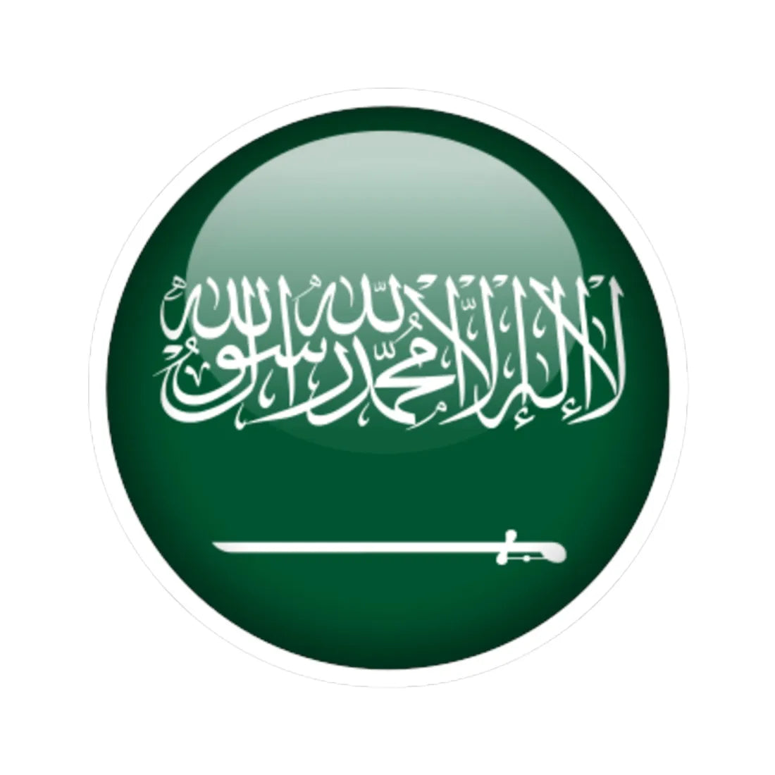 Flag orb Saudi Arabia (Saudi Arabia) STICKER Vinyl Kiss-Cut Decal 6 Inch White - The Sticker Space