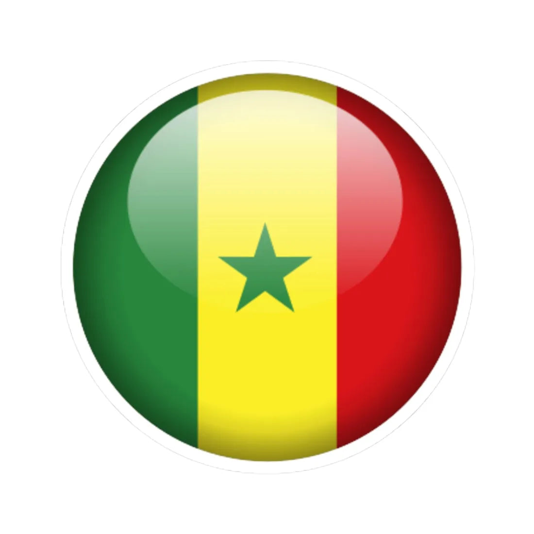 Flag orb Senegal (Senegal) STICKER Vinyl Kiss-Cut Decal 3 Inch White - The Sticker Space
