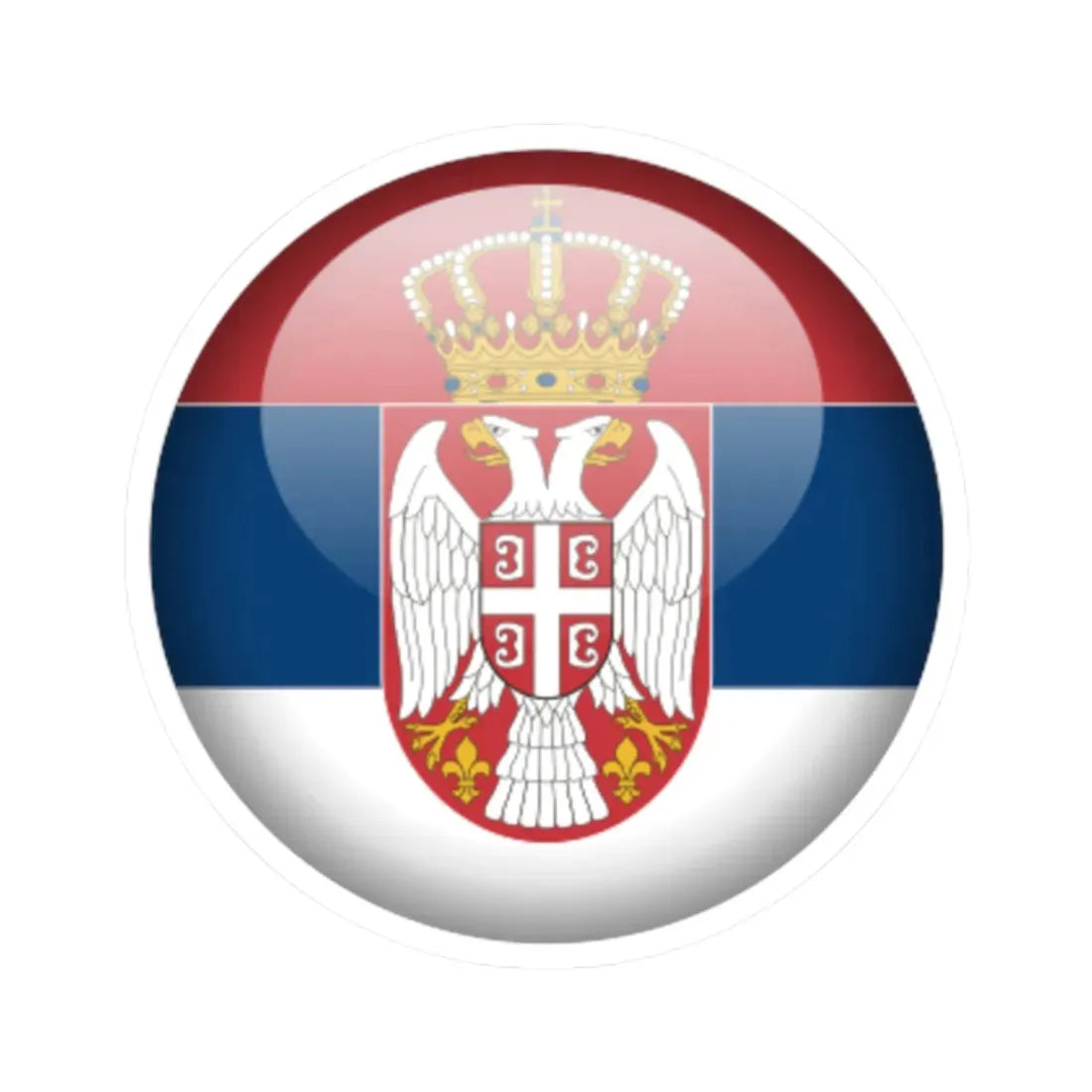 Flag orb Serbia (Serbia) STICKER Vinyl Kiss-Cut Decal 2 Inch White - The Sticker Space