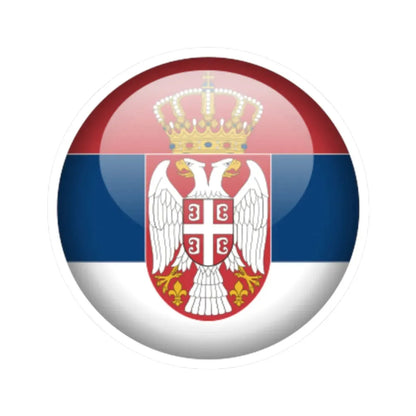 Flag orb Serbia (Serbia) STICKER Vinyl Kiss-Cut Decal 2 Inch White - The Sticker Space