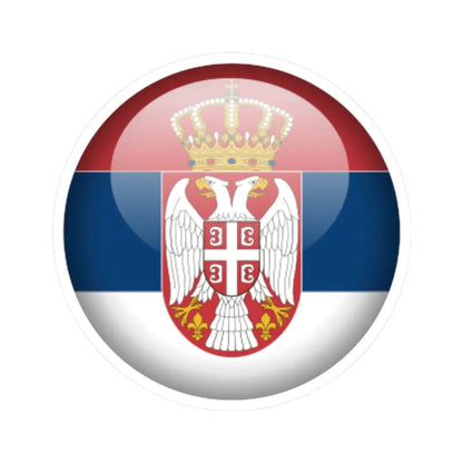 Flag orb Serbia (Serbia) STICKER Vinyl Kiss-Cut Decal 3 Inch White - The Sticker Space