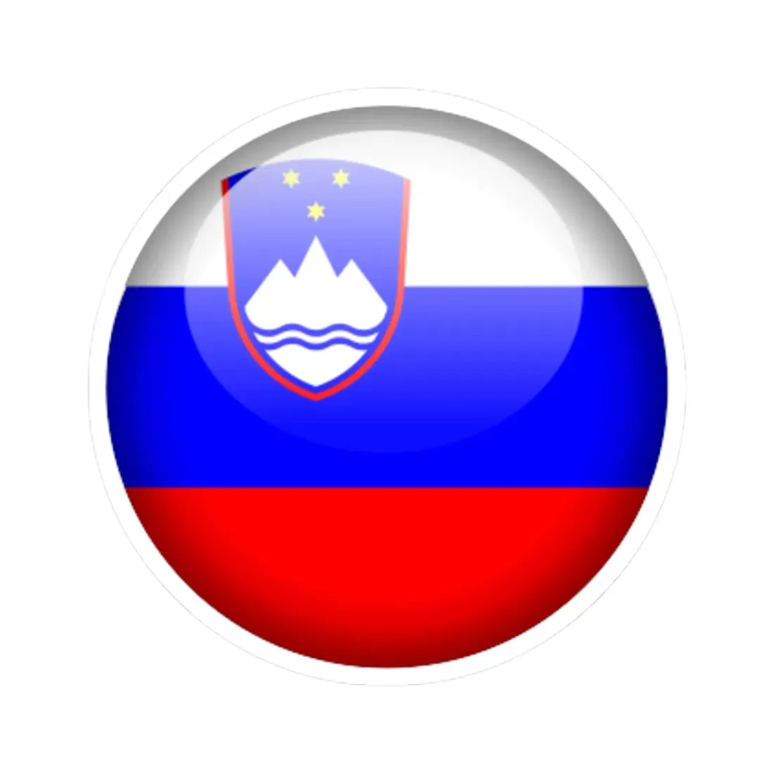 Flag orb Slovenia (Slovenia) STICKER Vinyl Kiss-Cut Decal 6 Inch White - The Sticker Space