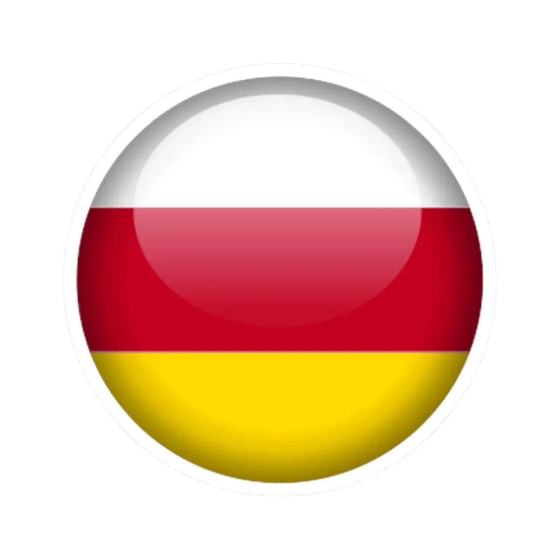 Flag orb South Ossetia STICKER Vinyl Kiss-Cut Decal 2 Inch White - The Sticker Space