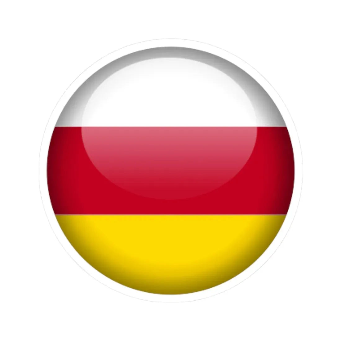 Flag orb South Ossetia STICKER Vinyl Kiss-Cut Decal 4 Inch White - The Sticker Space