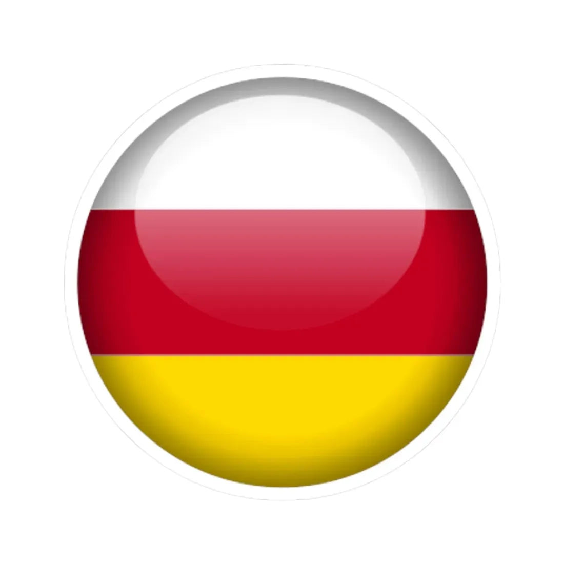 Flag orb South Ossetia STICKER Vinyl Kiss-Cut Decal 6 Inch White - The Sticker Space