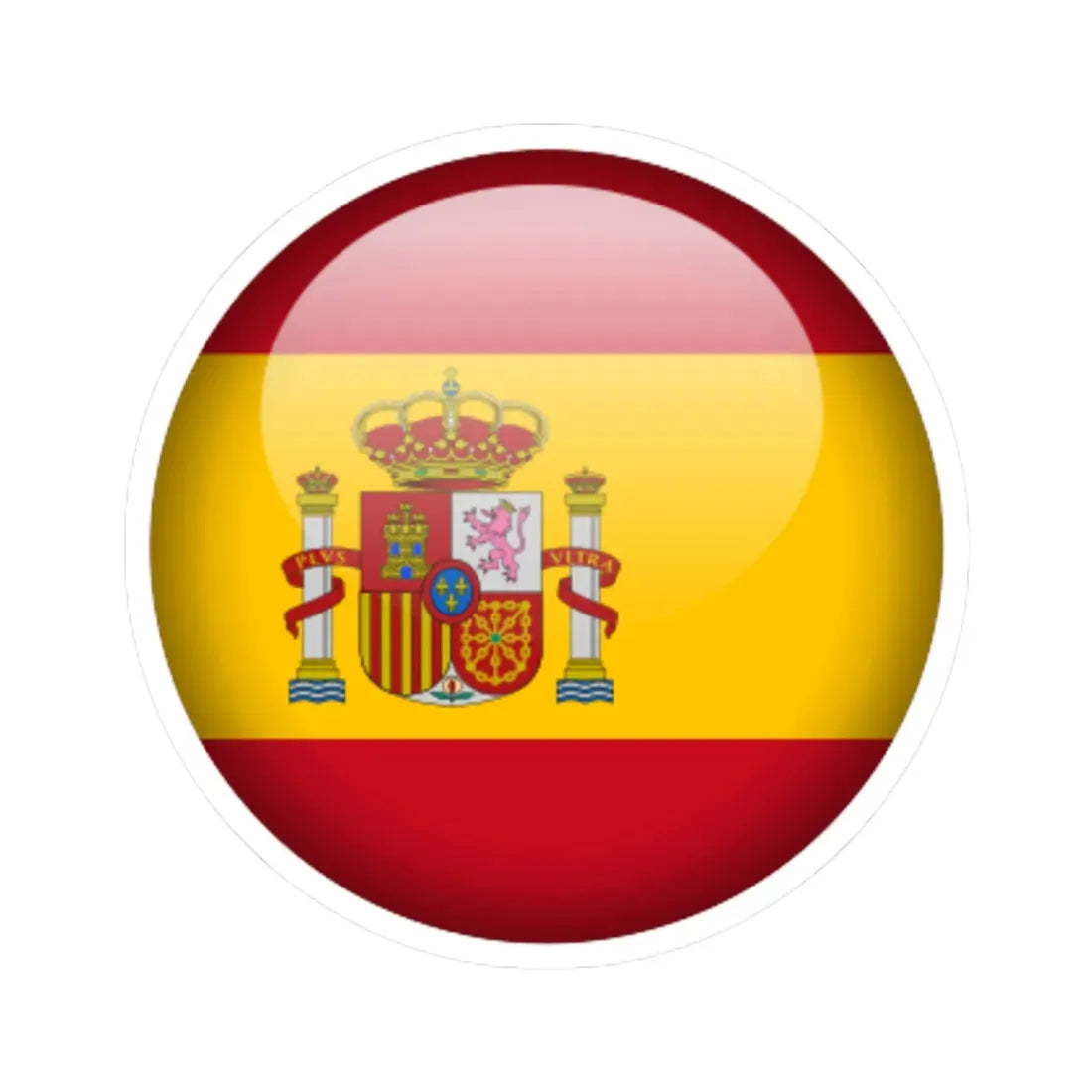 Flag orb Spain (Spain) STICKER Vinyl Kiss-Cut Decal 6 Inch White - The Sticker Space