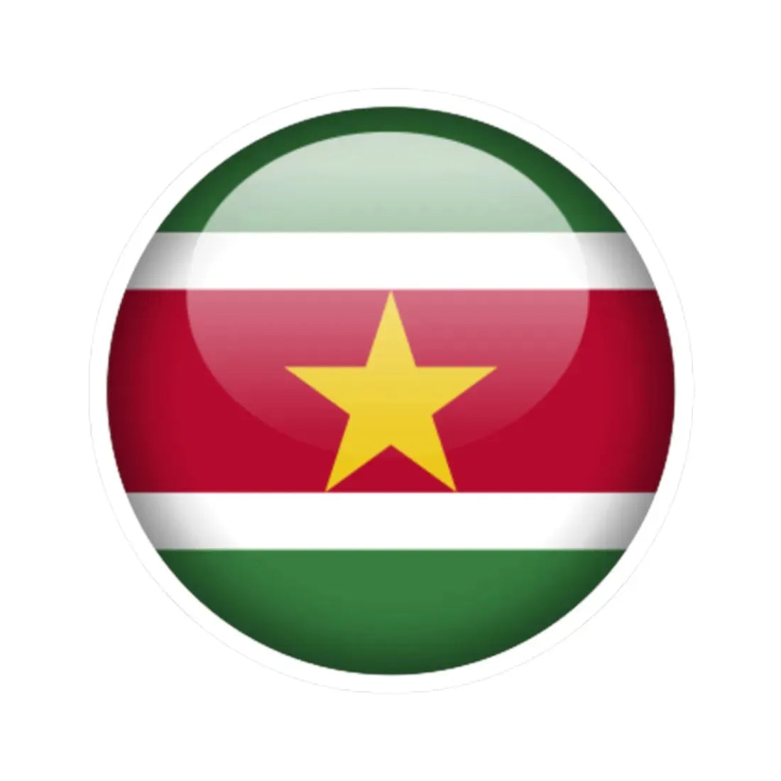 Flag orb Suriname (Suriname) STICKER Vinyl Kiss-Cut Decal 2 Inch White - The Sticker Space