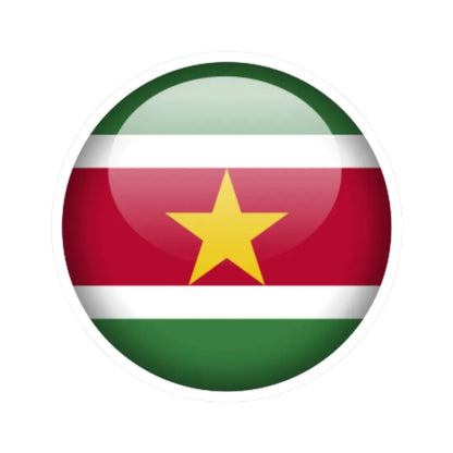 Flag orb Suriname (Suriname) STICKER Vinyl Kiss-Cut Decal 2 Inch White - The Sticker Space