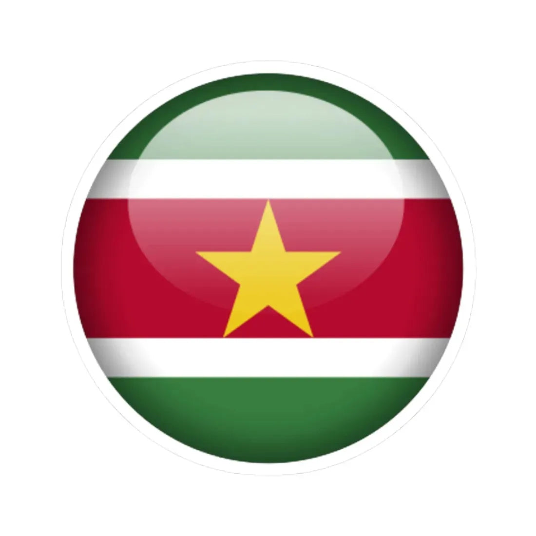 Flag orb Suriname (Suriname) STICKER Vinyl Kiss-Cut Decal 3 Inch White - The Sticker Space