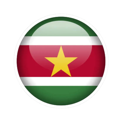 Flag orb Suriname (Suriname) STICKER Vinyl Kiss-Cut Decal 3 Inch White - The Sticker Space
