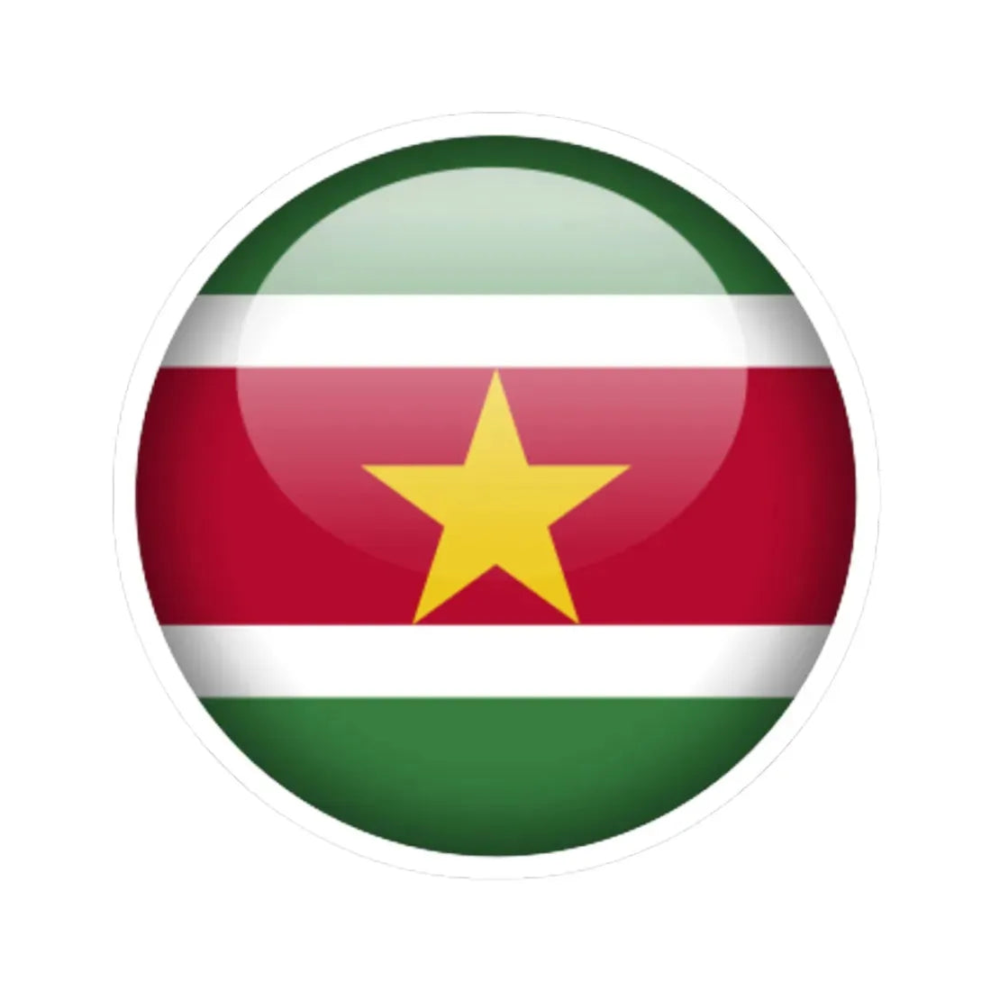 Flag orb Suriname (Suriname) STICKER Vinyl Kiss-Cut Decal 4 Inch White - The Sticker Space