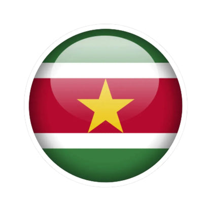 Flag orb Suriname (Suriname) STICKER Vinyl Kiss-Cut Decal 4 Inch White - The Sticker Space