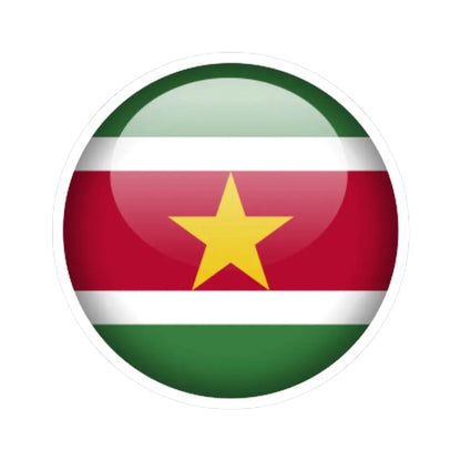 Flag orb Suriname (Suriname) STICKER Vinyl Kiss-Cut Decal 6 Inch White - The Sticker Space