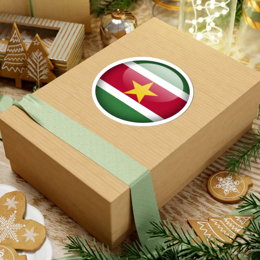 Flag orb Suriname (Suriname) STICKER Vinyl Kiss-Cut Decal - The Sticker Space