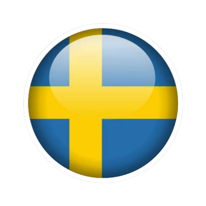 Flag orb Sweden (Sweden) STICKER Vinyl Kiss-Cut Decal 4 Inch White - The Sticker Space