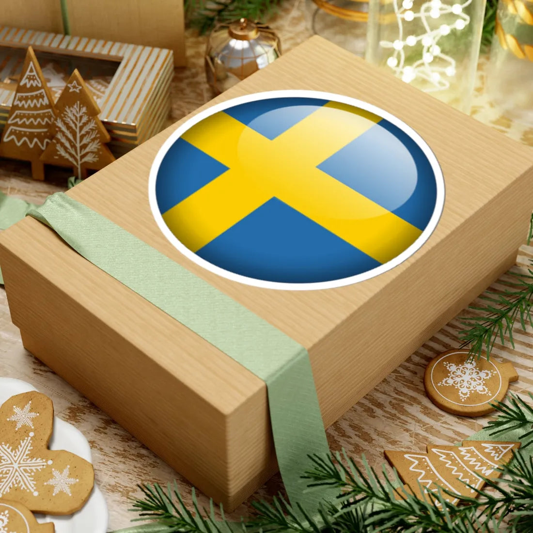 Flag orb Sweden (Sweden) STICKER Vinyl Kiss-Cut Decal - The Sticker Space