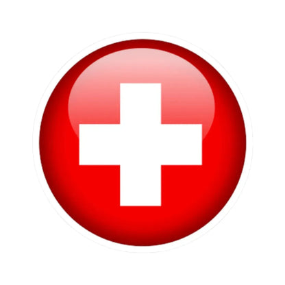Flag orb Switzerland (Switzerland) STICKER Vinyl Kiss-Cut Decal 2 Inch White - The Sticker Space