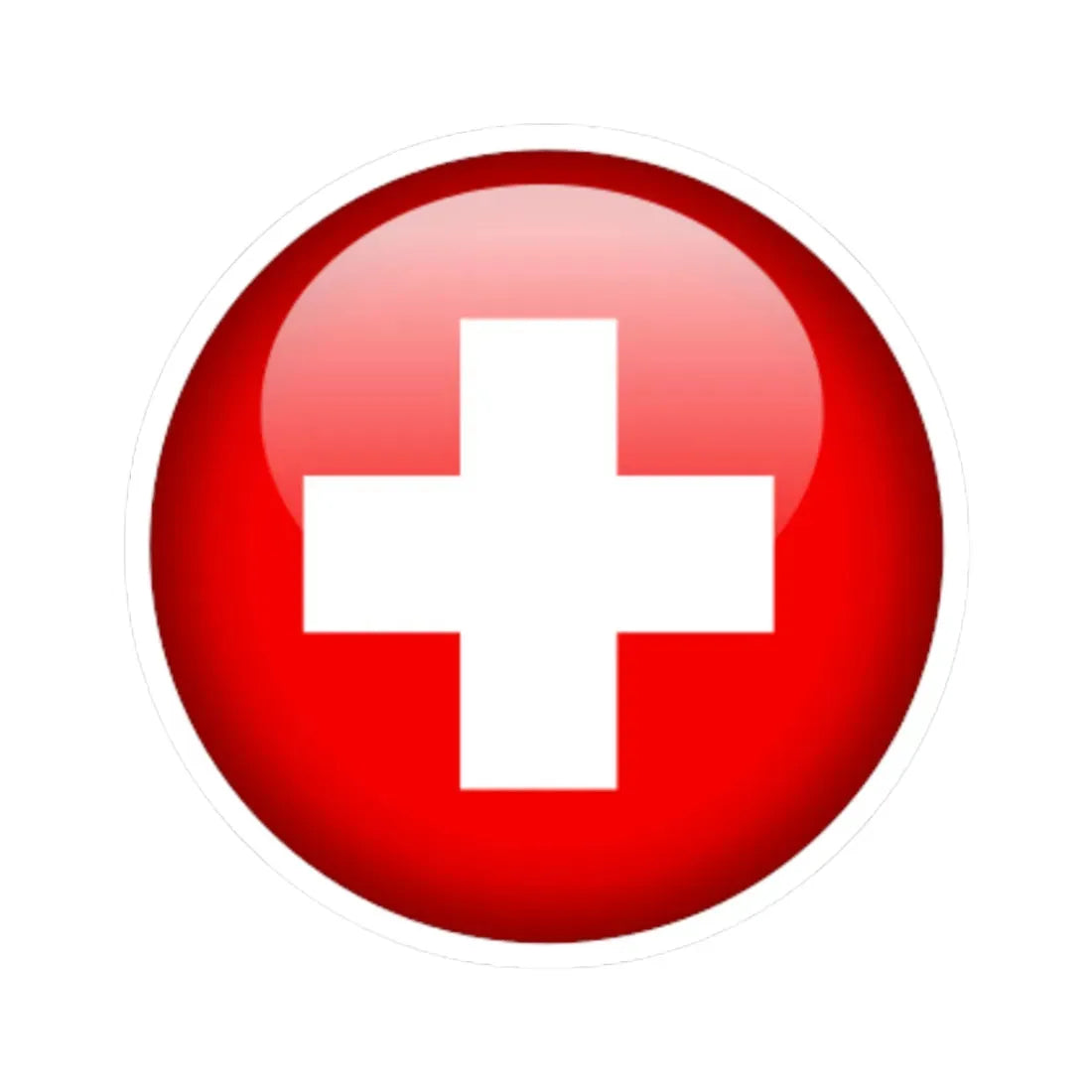 Flag orb Switzerland (Switzerland) STICKER Vinyl Kiss-Cut Decal 3 Inch White - The Sticker Space