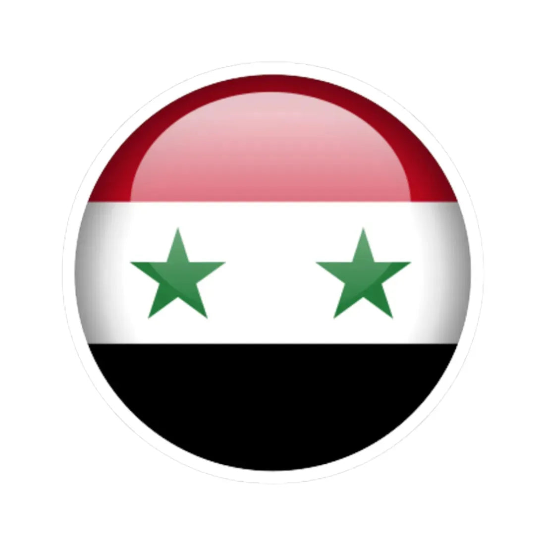 Flag orb Syria (Syria) STICKER Vinyl Kiss-Cut Decal 3 Inch White - The Sticker Space