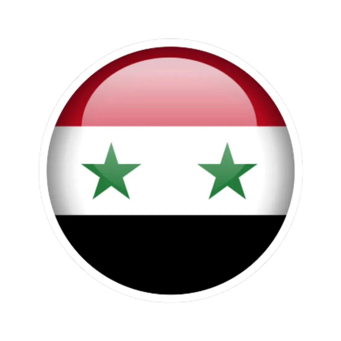 Flag orb Syria (Syria) STICKER Vinyl Kiss-Cut Decal 4 Inch White - The Sticker Space