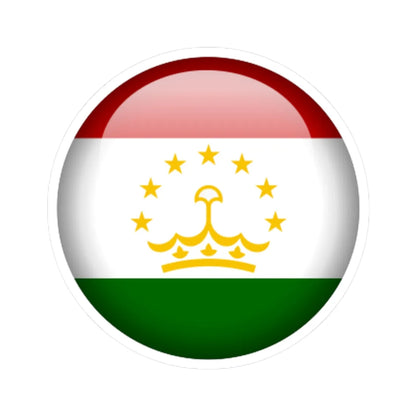 Flag orb Tajikistan (Tajikistan) STICKER Vinyl Kiss-Cut Decal 4 Inch White - The Sticker Space