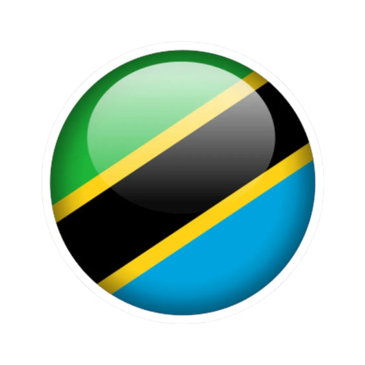 Flag orb Tanzania (Tanzania) STICKER Vinyl Kiss-Cut Decal 2 Inch White - The Sticker Space