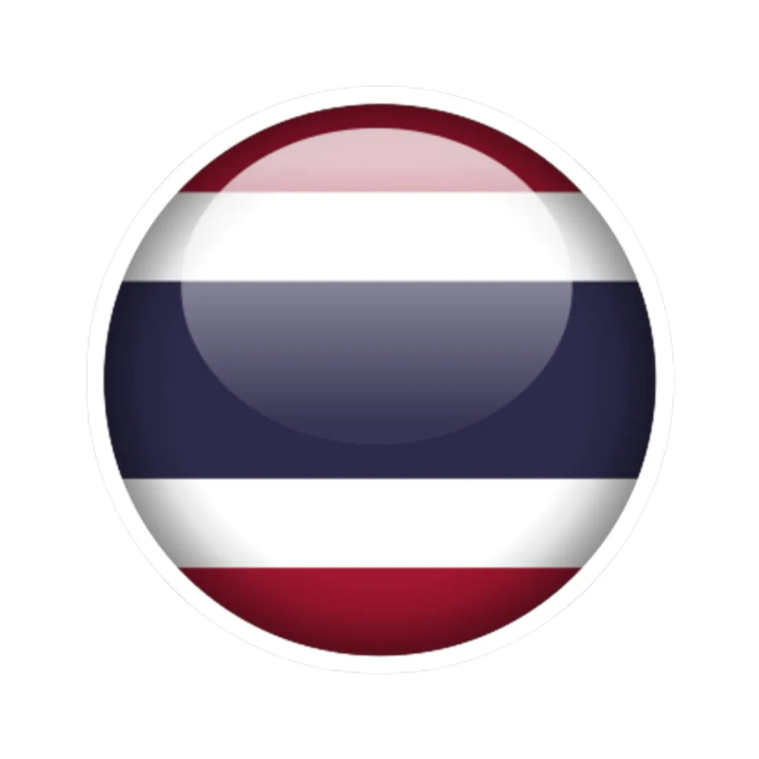 Flag orb Thailand (Thailand) STICKER Vinyl Kiss-Cut Decal 2 Inch White - The Sticker Space