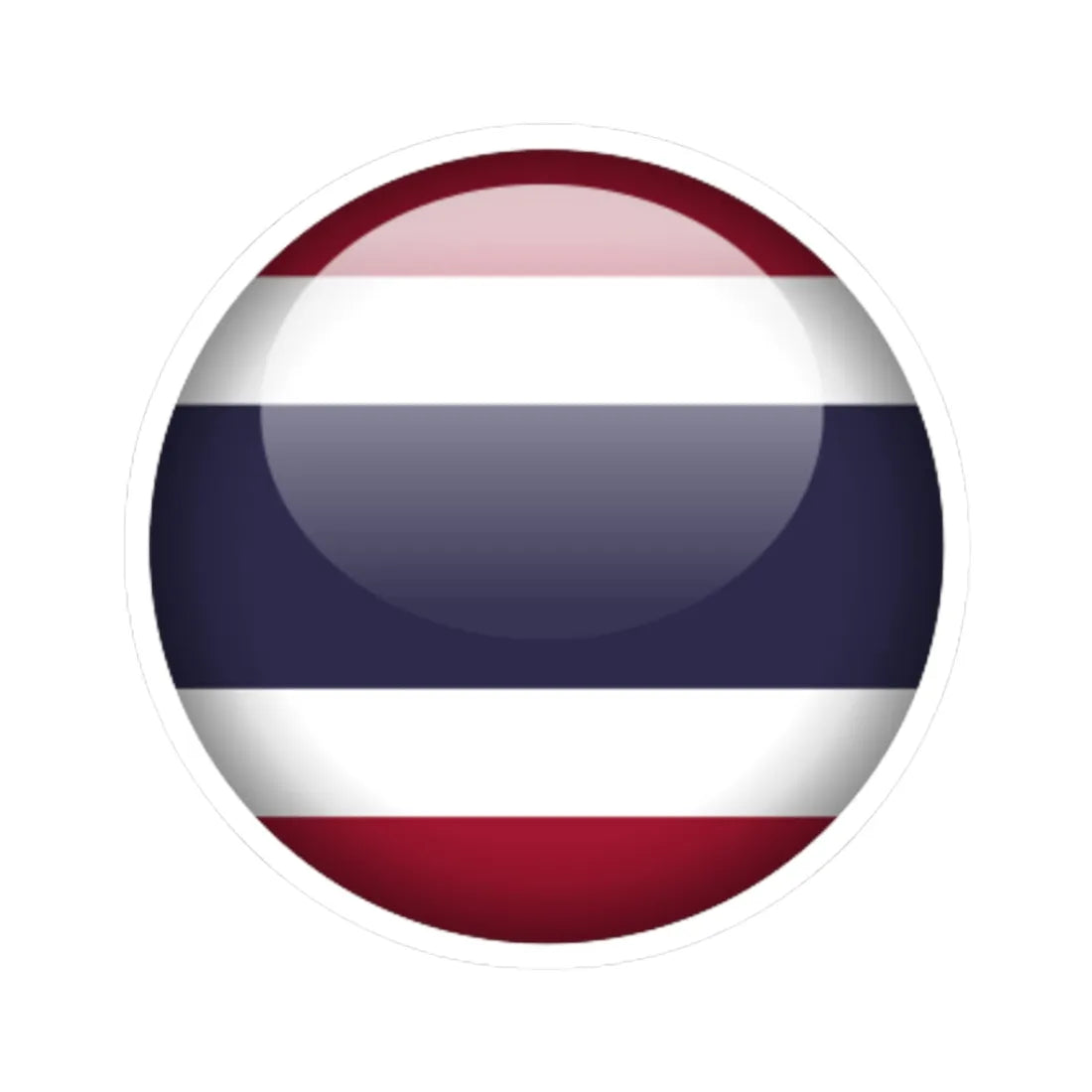 Flag orb Thailand (Thailand) STICKER Vinyl Kiss-Cut Decal 3 Inch White - The Sticker Space