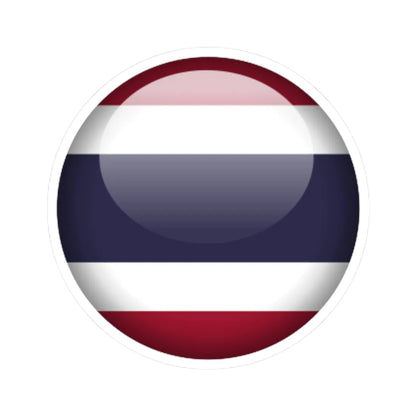 Flag orb Thailand (Thailand) STICKER Vinyl Kiss-Cut Decal 3 Inch White - The Sticker Space