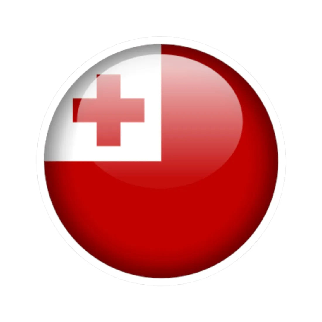 Flag orb Tonga (Tonga) STICKER Vinyl Kiss-Cut Decal 2 Inch White - The Sticker Space
