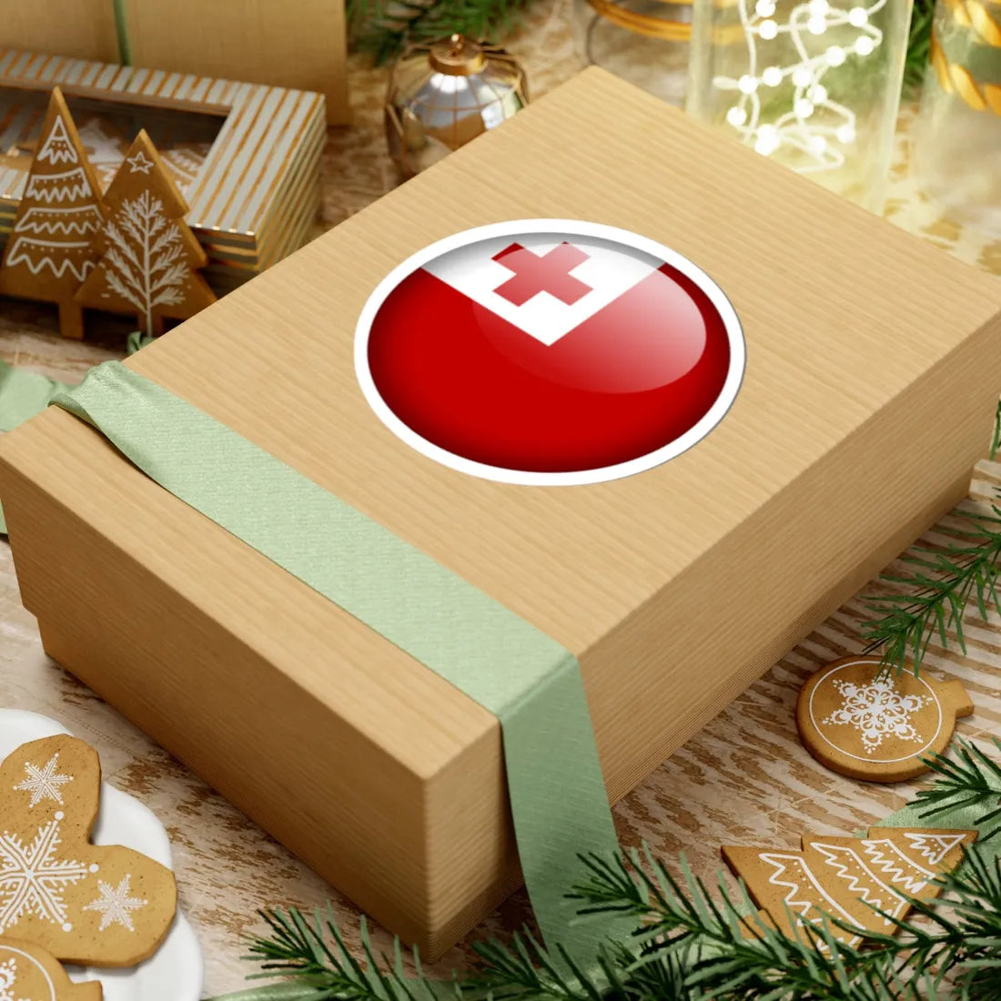 Flag orb Tonga (Tonga) STICKER Vinyl Kiss-Cut Decal - The Sticker Space