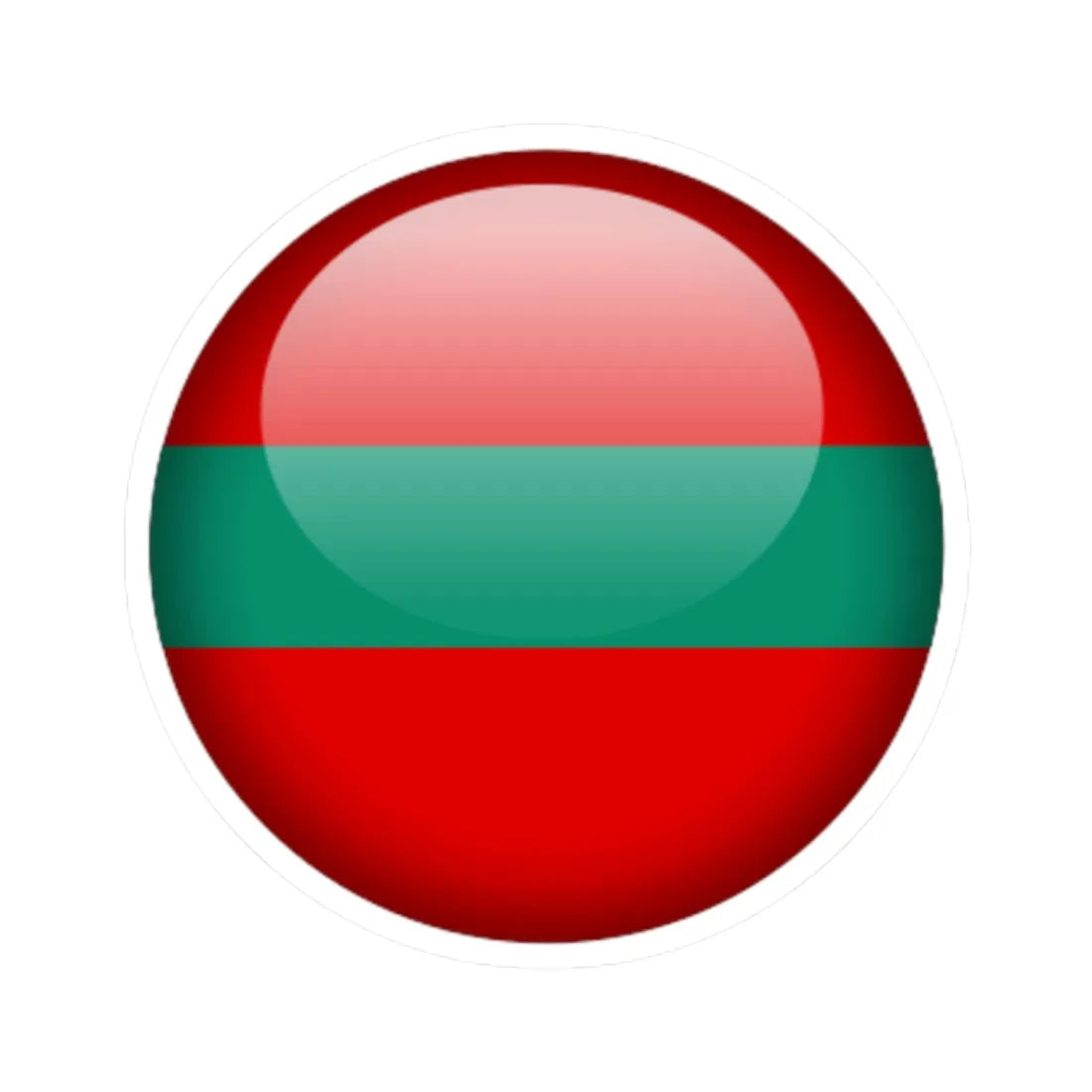 Flag orb Transnistria STICKER Vinyl Kiss-Cut Decal 2 Inch White - The Sticker Space
