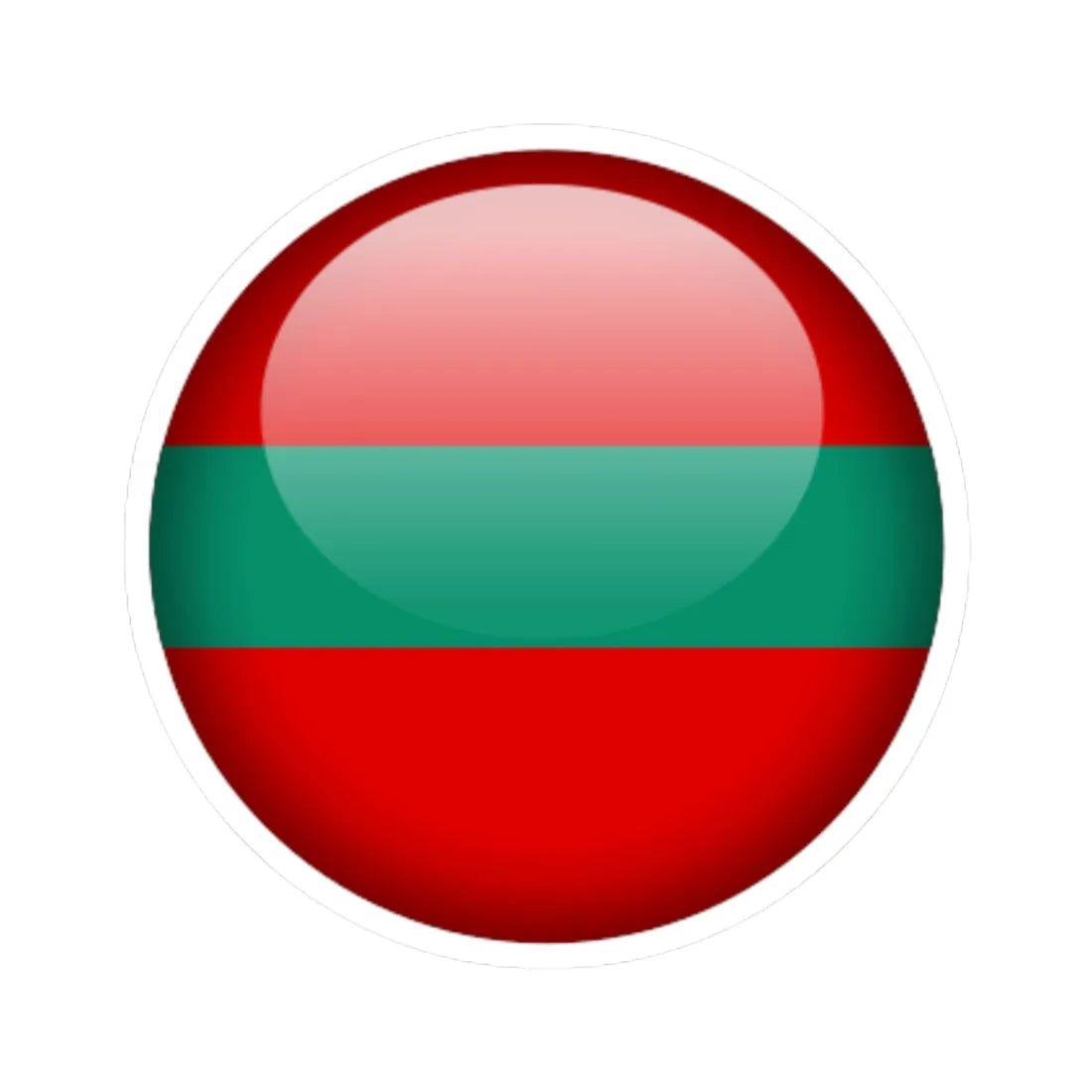 Flag orb Transnistria STICKER Vinyl Kiss-Cut Decal 3 Inch White - The Sticker Space
