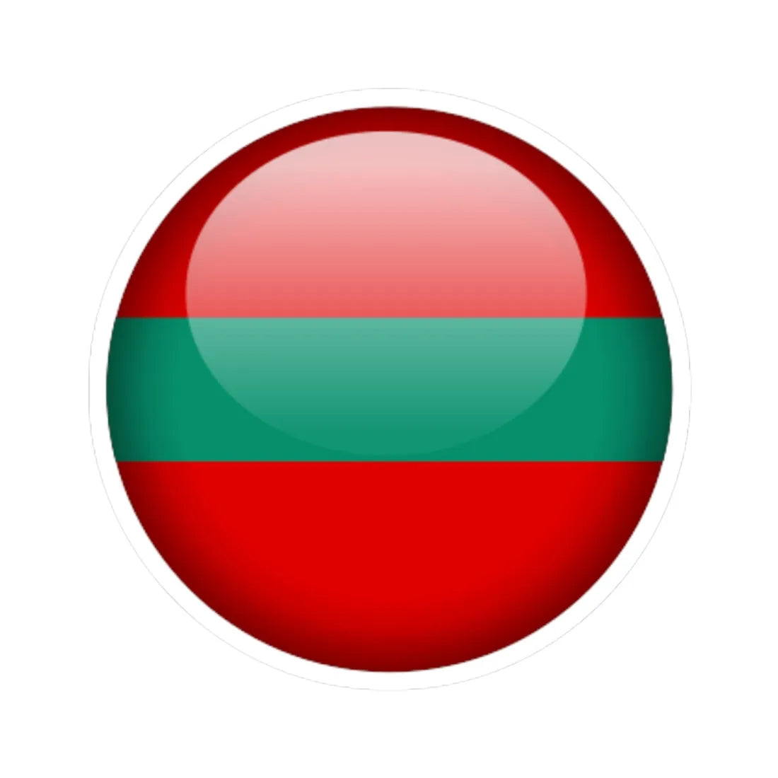 Flag orb Transnistria STICKER Vinyl Kiss-Cut Decal 4 Inch White - The Sticker Space